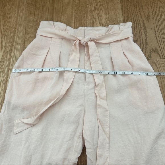 Club Monaco Womens Paper Bag High Waist Tapered Pleated Pants Pink-2 - Picture 14 of 17